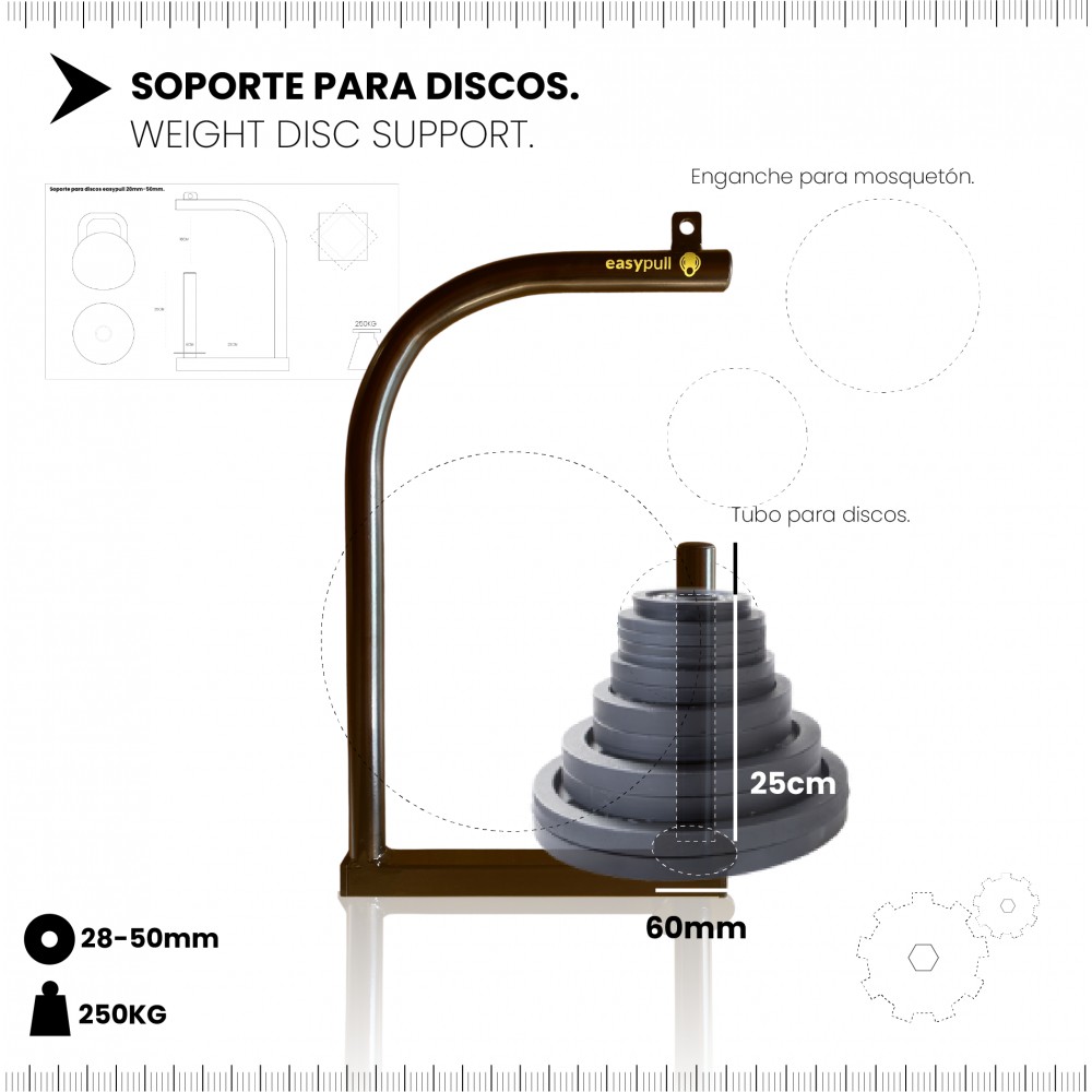 Soporte PRO para discos/kettlebells/otros.