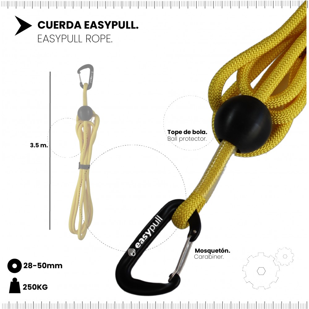 Cuerda de polea amarilla easypull.